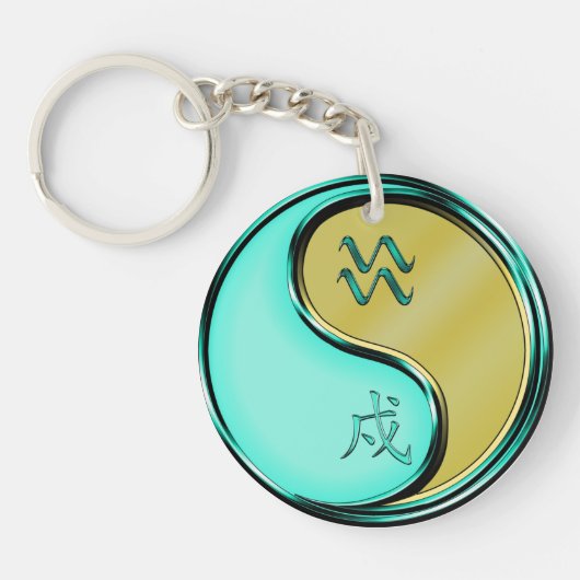 Waterman en metalen hond sleutelhanger (Voorkant)
