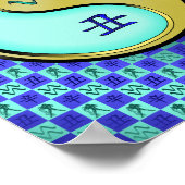 Waterman en metalen os poster (Hoek)