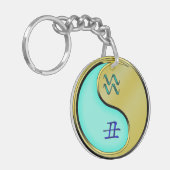 Waterman en metalen os sleutelhanger (Voorkant Links)