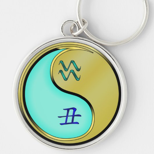 Waterman en metalen os sleutelhanger (Voorkant)