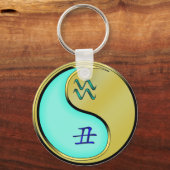 Waterman en metalen os sleutelhanger (Voorkant)