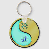 Waterman en metalen os sleutelhanger (Achterkant)