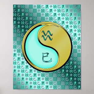 Waterman en metalen slang poster