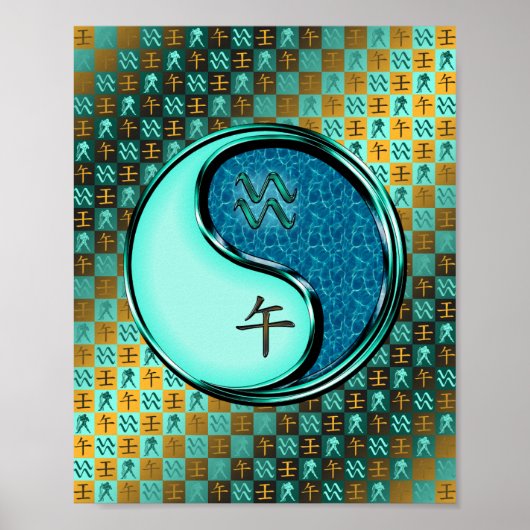 Waterman en Waterpaard Poster (Voorkant)