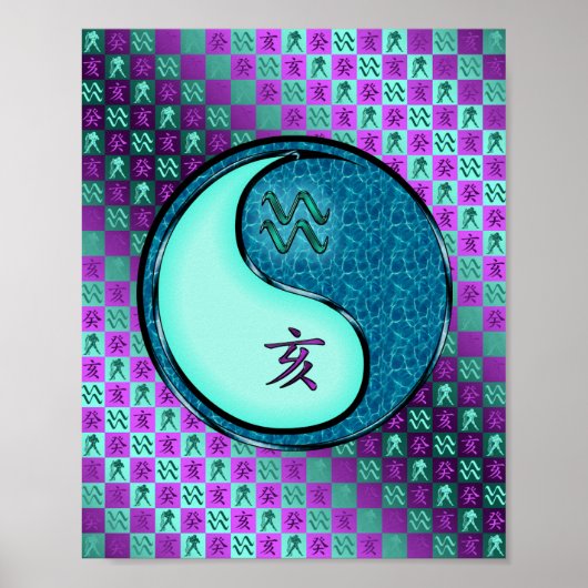 Waterman en waterzwijn poster (Voorkant)
