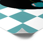 Waterman Gotische esthetische geruite kersen kunst Poster (Hoek)