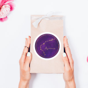 Waterman goudfolie sterrenbeeld Constellatie Ronde Sticker