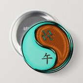 Waterman & Houten Paard Ronde Button 7,6 Cm (Voorkant /achterkant)