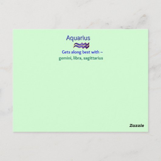 Waterman karakteristieken dierenriem kaart (Achterkant)