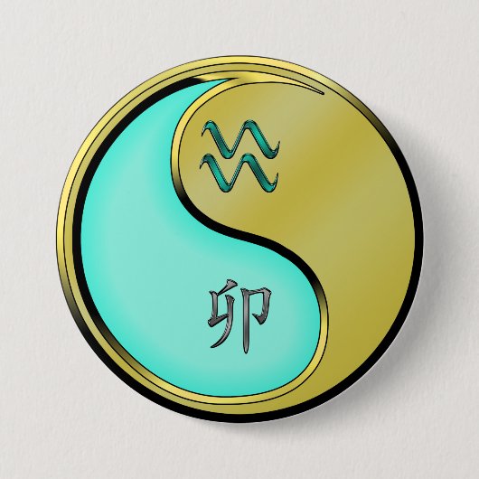 Waterman & Metaal Konijn Ronde Button 7,6 Cm (Voorkant)