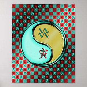 Waterman & Metalen Tijger Poster