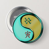 Waterman & Metalen Tijger Ronde Button 7,6 Cm (Voorkant /achterkant)