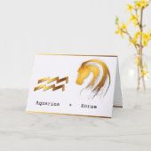 Waterman Paard Chinees Western Astrologie Verjaard Kaart (Gele Bloem)