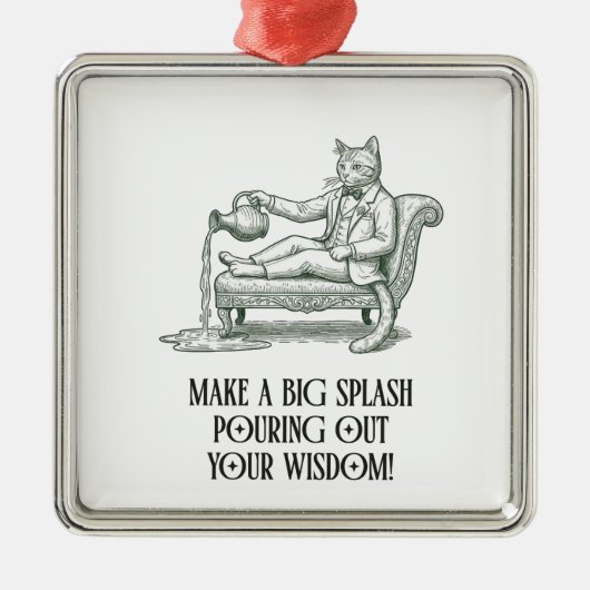 Waterman Pun Wise Katten Dierenriem Kerst Ornament (Voorkant)