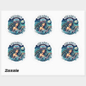Waterman Schoonheid Vrouw Astrologie Ronde Sticker (Vel)