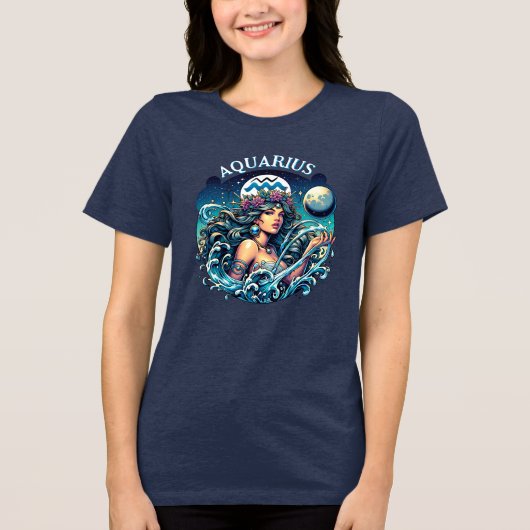 Waterman Schoonheid Vrouw Astrologie Tri-Blend Shirt (Voorkant)