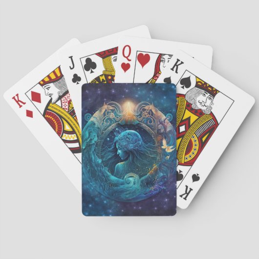 Waterman Sterrenbeeld Aquarelontwerp Pokerkaarten (Achterkant)