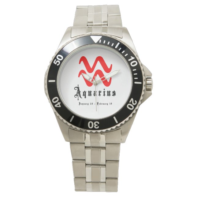 Waterman Sterrenbeeld Astrologie Dierenriem Horloge (Voorkant)
