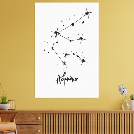 Waterman Sterrenbeeld Cadeau Waterman astrologie Canvas Afdruk (Insitu (Woonkamer))