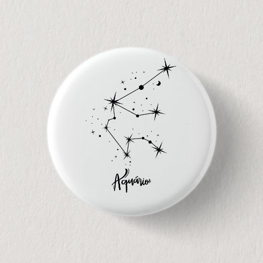 Waterman Sterrenbeeld Cadeau Waterman astrologie Ronde Button 3,2 Cm (Voorkant)