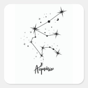 Waterman Sterrenbeeld Cadeau Waterman astrologie Vierkante Sticker