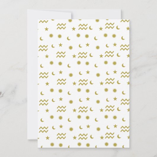 Waterman sterrenbeeld kleur uitnodiging template  (Achterkant)