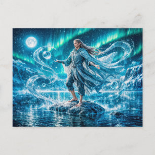 Waterman Sterrenbeeld met Maanverlicht Water Magië Briefkaart