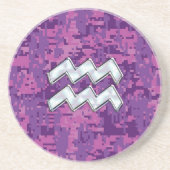 Waterman Sterrenbeeld op Roze Digitale Camouflage Zandsteen Onderzetter (Voorkant)