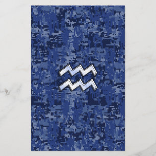 Waterman Sterrenbeeld Symbool op marineblauwe digi Flyer