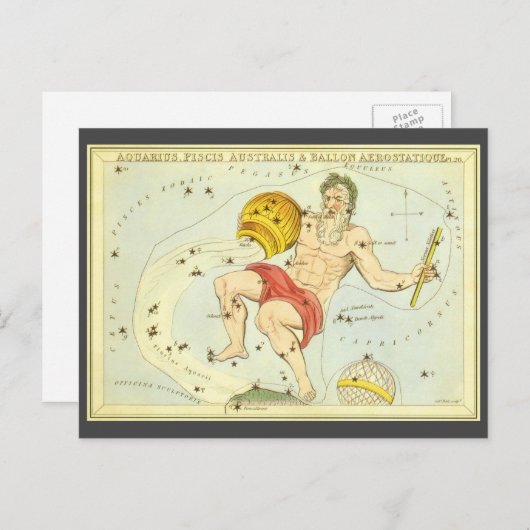 Waterman,  sterrenbeeld, Urania's Mirror Briefkaart (Voorkant / Achterkant)