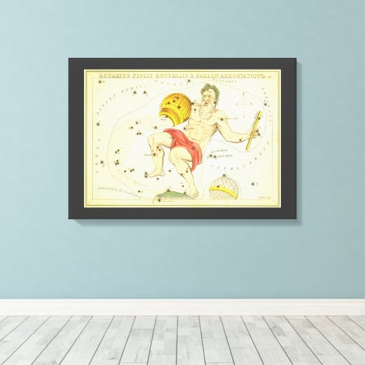 Waterman,  sterrenbeeld, Urania's Mirror Canvas Afdruk (Insitu (Houten vloer))