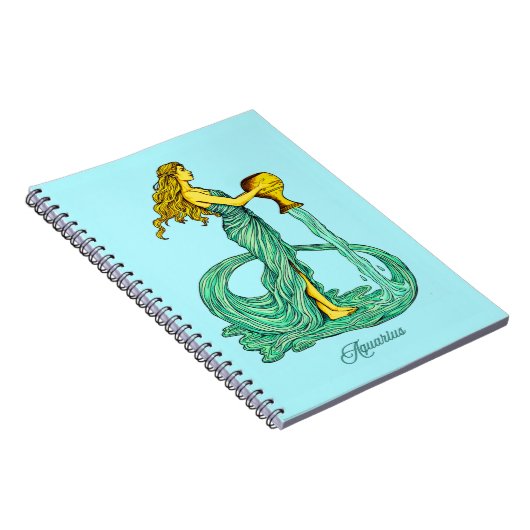 Waterman sterrenbeeld, vrouw met stromend water notitieboek (Rechterzijde)
