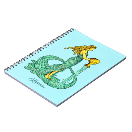 Waterman sterrenbeeld, vrouw met stromend water notitieboek (Linkerzijde)
