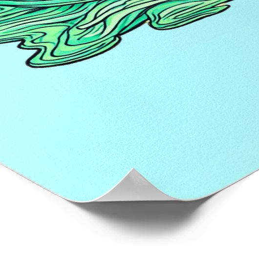 Waterman sterrenbeeld, vrouw met stromend water poster (Hoek)