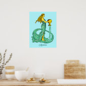 Waterman sterrenbeeld, vrouw met stromend water poster (Keuken)