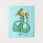 Waterman sterrenbeeld, vrouw met stromend water wandkleed (Voorkant)