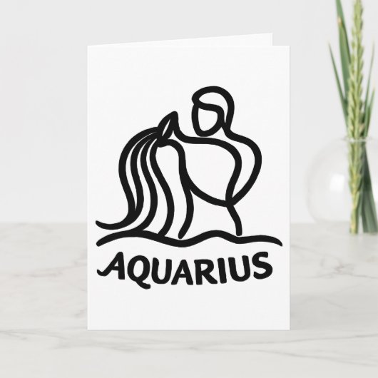 Waterman Sterrenbeeld Waterdrager Astrologie Ontwe Kaart (Voorkant)