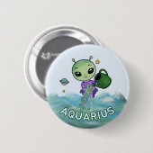 Waterman sterrenbeeld waterdrager dierenriem ster ronde button 5,7 cm (Voorkant /achterkant)