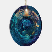 Waterman Sterrenbeeld Waterverf Ontwerp Keramisch Ornament (Rechts)