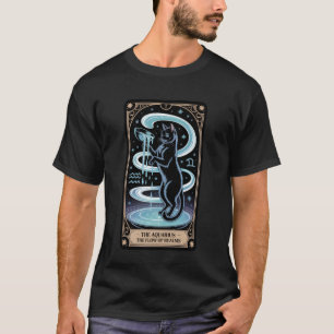 Waterman Tarotkaart Zwart Kat Mystieke Dierenriem T-shirt