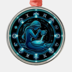 Waterman-teken Mooie Digitale Illustratie Metalen Ornament