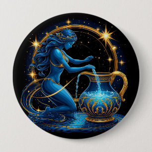 Waterman-teken Mooie Digitale Illustratie Ronde Button 4,0 Cm