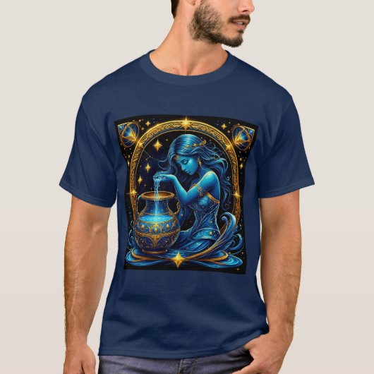 Waterman-teken Mooie Digitale Illustratie T-shirt (Voorkant)