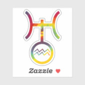 Waterman Uranus Planetair Symbool Tie Dye Party Sticker (Vel)
