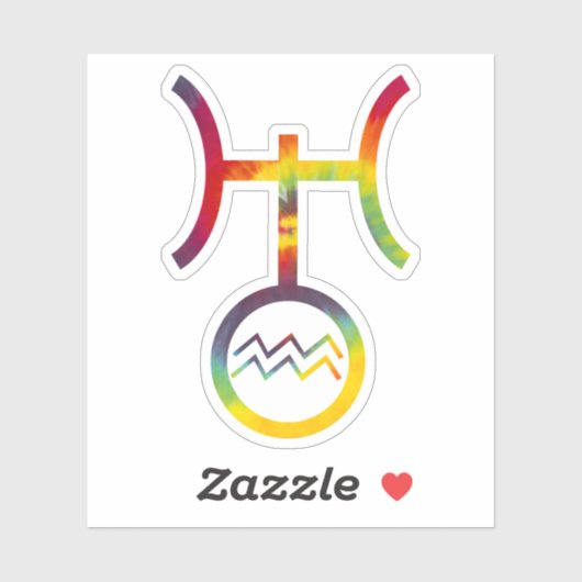 Waterman Uranus Planetair Symbool Tie Dye Party Sticker (Vel)