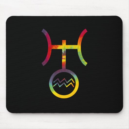 Waterman Uranus Planetaire Symbool Tie Dye Muismat (Voorkant)