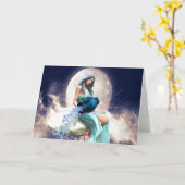 Waterman - Vrouw die water uit een kruik giet Kaart (Gele Bloem)