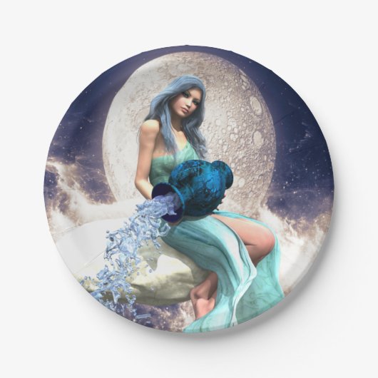 Waterman - Vrouw die water uit een kruik giet Papieren Bordje (Voorkant)