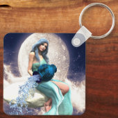 Waterman - Vrouw die water uit een kruik giet Sleutelhanger (Achterkant)