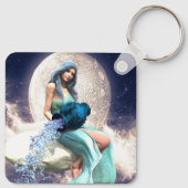 Waterman - Vrouw die water uit een kruik giet Sleutelhanger (Achterkant)